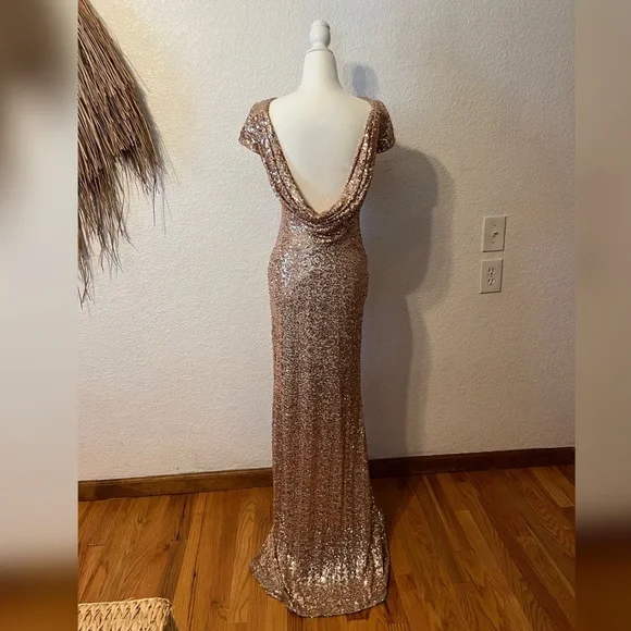 green emerald velvet dress Badgley Mischka EG9062B Rose Gold  Nigel Rayment Boutique